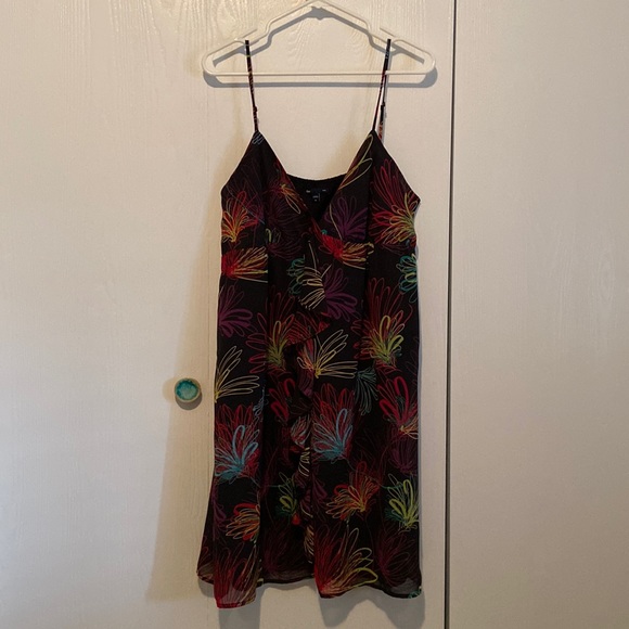 Gap XL Navy with floral print dress - Picture 1 of 6